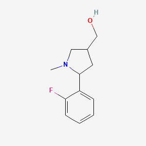 molecular formula C12H16FNO B14868792 (5-(2-Fluorophenyl)-1-methylpyrrolidin-3-yl)methanol 