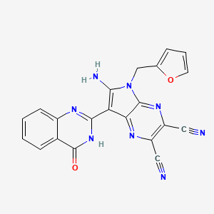 6-amino-5-(furan-2-ylmethyl)-7-(4-oxo-3,4-dihydroquinazolin-2-yl)-5H-pyrrolo[2,3-b]pyrazine-2,3-dicarbonitrile