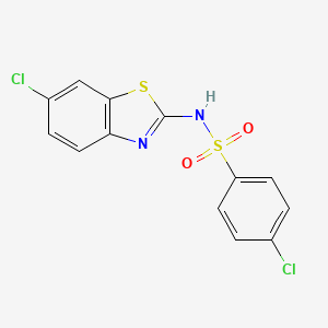 molecular formula C13H8Cl2N2O2S2 B14868810 4-chloro-N-(6-chloro-1,3-benzothiazol-2-yl)benzenesulfonamide 