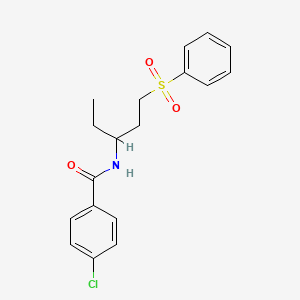 4-chloro-N-(1-(phenylsulfonyl)pentan-3-yl)benzamide