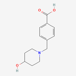 molecular formula C13H17NO3 B1486885 4-[(4-羟基哌啶-1-基)甲基]苯甲酸 CAS No. 1040346-47-1