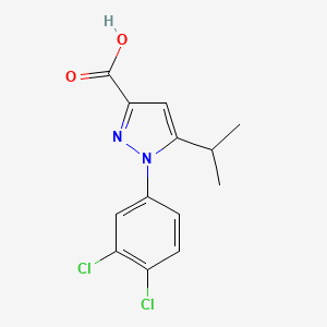 molecular formula C13H12Cl2N2O2 B14868856 1-(3,4-Dichloro-phenyl)-5-isopropyl-1H-pyrazole-3-carboxylic acid 