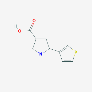 molecular formula C10H13NO2S B14868889 1-Methyl-5-(thiophen-3-yl)pyrrolidine-3-carboxylic acid 