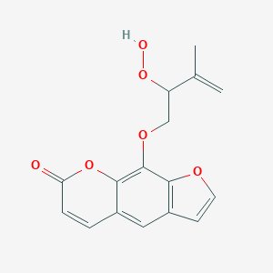 molecular formula C16H14O6 B148689 9-((2-Hydroperoxy-3-methyl-3-butenyl)oxy)-7H-furo(3,2-g)(1)benzopyran-7-one CAS No. 135366-51-7