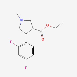 molecular formula C14H17F2NO2 B14868905 Ethyl 4-(2,4-difluorophenyl)-1-methylpyrrolidine-3-carboxylate 