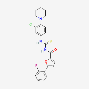 molecular formula C23H21ClFN3O2S B14868914 N-{[3-chloro-4-(piperidin-1-yl)phenyl]carbamothioyl}-5-(2-fluorophenyl)furan-2-carboxamide 