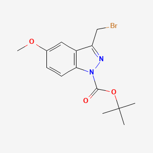 molecular formula C14H17BrN2O3 B14868955 Tert-butyl 3-(bromomethyl)-5-methoxy-1H-indazole-1-carboxylate 