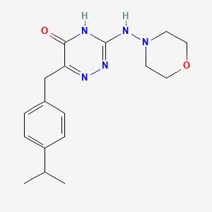 molecular formula C17H23N5O2 B14868985 6-(4-isopropylbenzyl)-3-(morpholinoamino)-1,2,4-triazin-5(4H)-one 