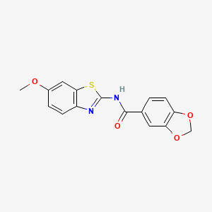 N-(6-methoxy-1,3-benzothiazol-2-yl)-1,3-benzodioxole-5-carboxamide