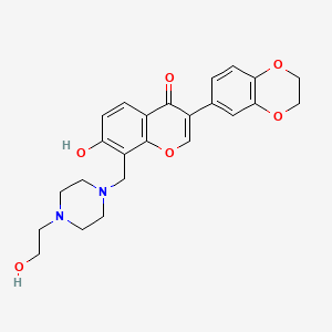 3-(2,3-dihydrobenzo[b][1,4]dioxin-6-yl)-7-hydroxy-8-((4-(2-hydroxyethyl)piperazin-1-yl)methyl)-4H-chromen-4-one