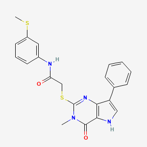 molecular formula C22H20N4O2S2 B14869034 2-((3-methyl-4-oxo-7-phenyl-4,5-dihydro-3H-pyrrolo[3,2-d]pyrimidin-2-yl)thio)-N-(3-(methylthio)phenyl)acetamide 