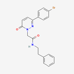 molecular formula C20H18BrN3O2 B14869074 2-(3-(4-bromophenyl)-6-oxopyridazin-1(6H)-yl)-N-phenethylacetamide 