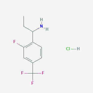 molecular formula C10H12ClF4N B1486908 1-(2-Fluoro-4-trifluoromethylphenyl)-propylamine hydrochloride CAS No. 2203940-65-0