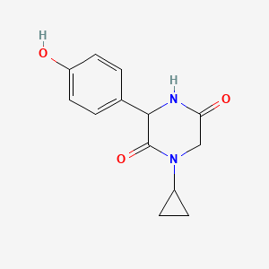 1-Cyclopropyl-3-(4-hydroxyphenyl)piperazine-2,5-dione