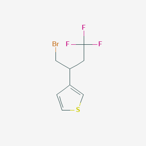 molecular formula C8H8BrF3S B14869097 3-(1-Bromo-4,4,4-trifluorobutan-2-yl)thiophene 