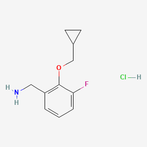 molecular formula C11H15ClFNO B1486910 2-环丙基甲氧基-3-氟苄胺盐酸盐 CAS No. 2208274-74-0