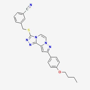 3-({[9-(4-Butoxyphenyl)pyrazolo[1,5-a][1,2,4]triazolo[3,4-c]pyrazin-3-yl]sulfanyl}methyl)benzonitrile