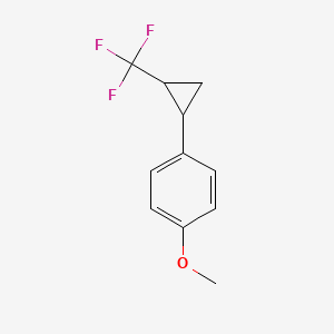 molecular formula C11H11F3O B14869109 1-Methoxy-4-[2-(trifluoromethyl)cyclopropyl]benzene 