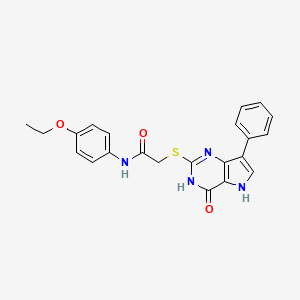 molecular formula C22H20N4O3S B14869112 N-(4-ethoxyphenyl)-2-((4-oxo-7-phenyl-4,5-dihydro-3H-pyrrolo[3,2-d]pyrimidin-2-yl)thio)acetamide 