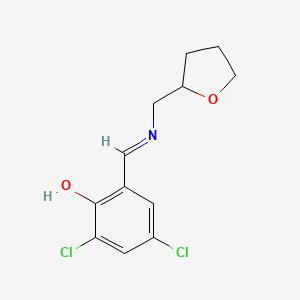 2,4-dichloro-6-{(E)-[(tetrahydrofuran-2-ylmethyl)imino]methyl}phenol