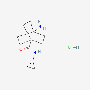 molecular formula C12H21ClN2O B1486912 4-Aminobicyclo[2.2.2]octane-1-carboxylic acid cyclopropylamide hydrochloride CAS No. 2206607-70-5