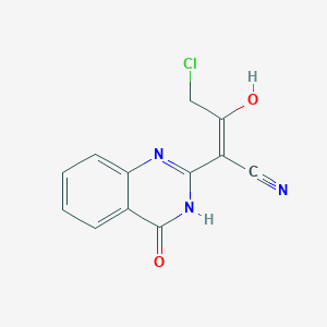 (E)-4-chloro-3-oxo-2-(4-oxo-3,4-dihydroquinazolin-2(1H)-ylidene)butanenitrile