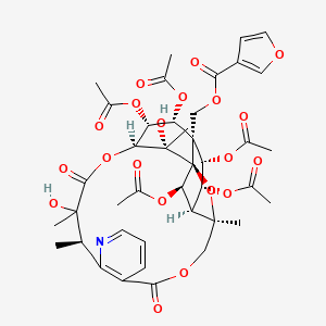 [(1S,3R,13R,17S,18R,19R,20R,21S,22R,23R,24R,25S)-18,19,21,22,24-pentaacetyloxy-14,25-dihydroxy-3,13,14,25-tetramethyl-6,15-dioxo-2,5,16-trioxa-11-azapentacyclo[15.7.1.01,20.03,23.07,12]pentacosa-7(12),8,10-trien-20-yl]methyl furan-3-carboxylate