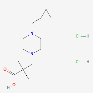 molecular formula C13H26Cl2N2O2 B1486916 3-(4-Cyclopropylmethyl-piperazin-1-yl)-2,2-dimethylpropionic acid dihydrochloride CAS No. 2208275-17-4