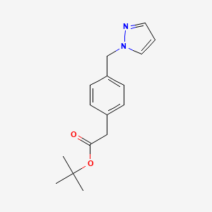 molecular formula C16H20N2O2 B14869178 tert-butyl 2-(4-((1H-pyrazol-1-yl)methyl)phenyl)acetate 