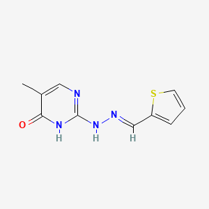 molecular formula C10H10N4OS B14869208 (E)-5-methyl-2-(2-(thiophen-2-ylmethylene)hydrazinyl)pyrimidin-4(3H)-one 