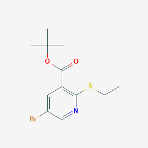 molecular formula C12H16BrNO2S B1486921 5-Bromo-2-ethylsulfanyl-nicotinic acid tert-butyl ester CAS No. 2204559-72-6