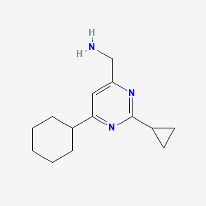 (6-Cyclohexyl-2-cyclopropylpyrimidin-4-yl)methanamine