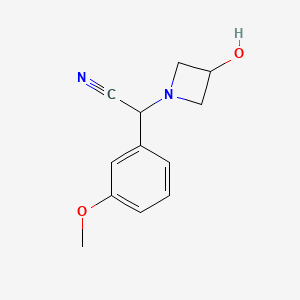 molecular formula C12H14N2O2 B14869218 2-(3-Hydroxyazetidin-1-yl)-2-(3-methoxyphenyl)acetonitrile 