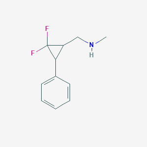 molecular formula C11H13F2N B14869227 1-(2,2-difluoro-3-phenylcyclopropyl)-N-methylmethanamine 