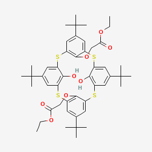 molecular formula C48H60O8S4 B14869257 Diethyl 2,2'-((15,35,55,75-tetra-tert-butyl-32,72-dihydroxy-2,4,6,8-tetrathia-1,3,5,7(1,3)-tetrabenzenacyclooctaphane-12,52-diyl)bis(oxy))diacetate 