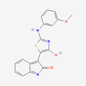 1,3-Dihydroindol-2-one, 3-[2-(3-methoxyphenylimino)-4-oxothiazolidin-5-ylidene]-