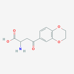 molecular formula C12H13NO5 B14869272 2-Amino-4-(2,3-dihydrobenzo[b][1,4]dioxin-6-yl)-4-oxobutanoic acid 