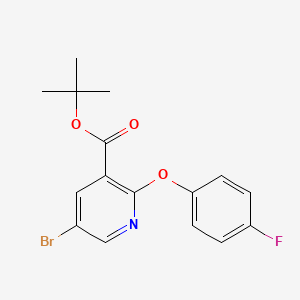 molecular formula C16H15BrFNO3 B1486928 5-Bromo-2-(4-fluorophenoxy)-nicotinic acid tert-butyl ester CAS No. 2203195-01-9