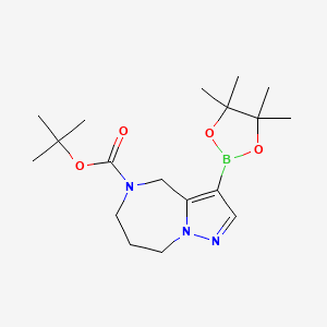 molecular formula C18H30BN3O4 B14869315 5-Boc-4H,5H,6H,7H,8H-pyrazolo[1,5-a][1,4]diazepine-3-boronic Acid Pinacol Ester 