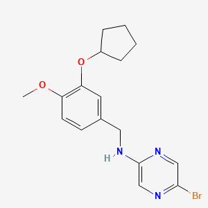 molecular formula C17H20BrN3O2 B1486932 (5-Bromopyrazin-2-yl)-(3-cyclopentyloxy-4-methoxybenzyl)-amine CAS No. 945978-39-2