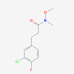 molecular formula C11H13ClFNO2 B14869328 3-(3-chloro-4-fluorophenyl)-N-methoxy-N-methylpropanamide 