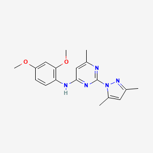 molecular formula C18H21N5O2 B14869329 N-(2,4-dimethoxyphenyl)-2-(3,5-dimethyl-1H-pyrazol-1-yl)-6-methylpyrimidin-4-amine 