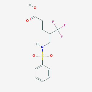 molecular formula C12H14F3NO4S B14869369 5,5,5-Trifluoro-4-([(phenylsulfonyl)amino]methyl)pentanoic acid 