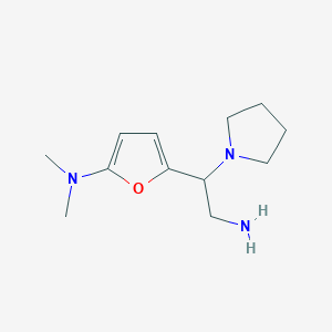 molecular formula C12H21N3O B14869393 5-(2-amino-1-(pyrrolidin-1-yl)ethyl)-N,N-dimethylfuran-2-amine 