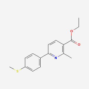 molecular formula C16H17NO2S B14869458 Ethyl 2-methyl-6-(4-(methylthio)phenyl)pyridine-3-carboxylate 