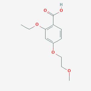 molecular formula C12H16O5 B1486946 2-Ethoxy-4-(2-methoxyethoxy)-benzoic acid CAS No. 2204560-08-5