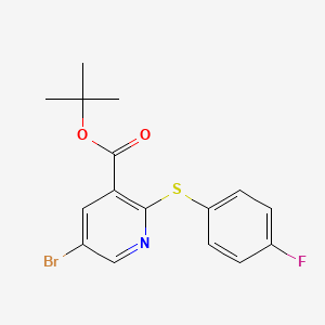 molecular formula C16H15BrFNO2S B1486948 5-Bromo-2-(4-fluorophenylsulfanyl)-nicotinic acid tert-butyl ester CAS No. 2206609-39-2