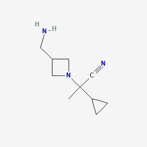 molecular formula C10H17N3 B14869481 2-(3-(Aminomethyl)azetidin-1-yl)-2-cyclopropylpropanenitrile 