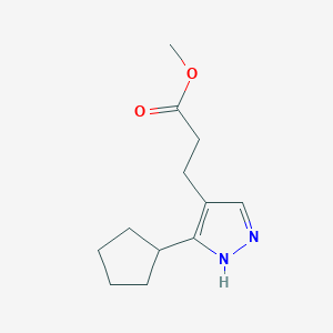 methyl 3-(5-cyclopentyl-1H-pyrazol-4-yl)propanoate