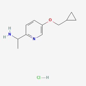 molecular formula C11H17ClN2O B1486950 1-(5-Cyclopropylmethoxypyridin-2-yl)-ethylamine hydrochloride CAS No. 2206609-89-2